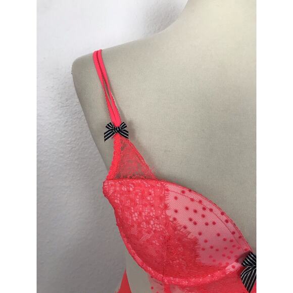 Victoria's Secret Lingerie Lace Polka Dot Mesh Babydoll Apron - Picture 3 of 9